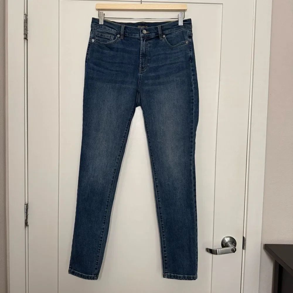 J McLaughlin Jeans Womens Sz 8 Blue Straight Leg Medium Wash Denim Stretch